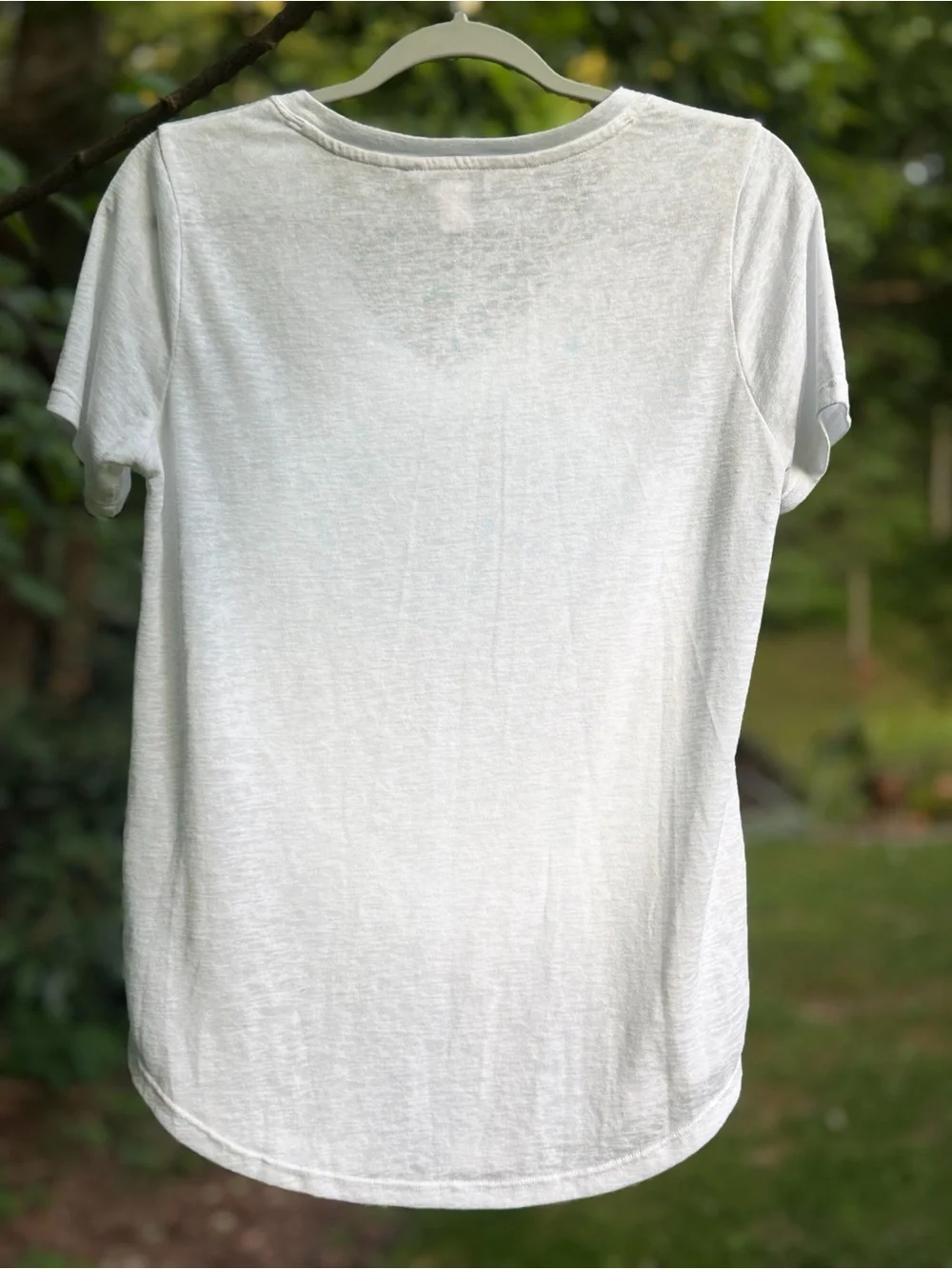 Athleta White V-Neck Short Sleeve T-Shirt Size S - Picture 7 of 7
